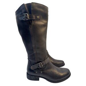 Eric Michael Women's Grey Leather Tall Montana Boots Size 39